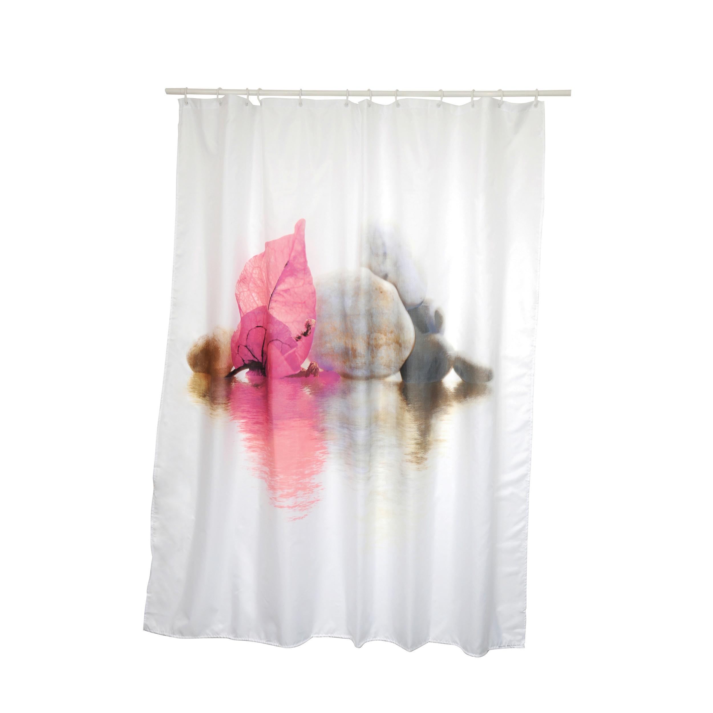Duschvorhang in Rosa/Weiß Textil/Mischgewebe - Rosa, Basics, Textil (180/200cm) - Spirella