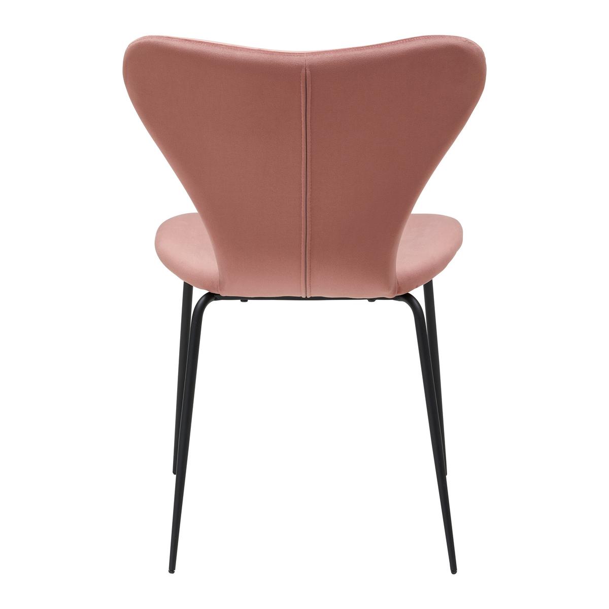 Jídelní židle ALICIA růžová - růžová/černá, Moderní, kov/dřevo (53/82,5/53cm) - Bessagi Home