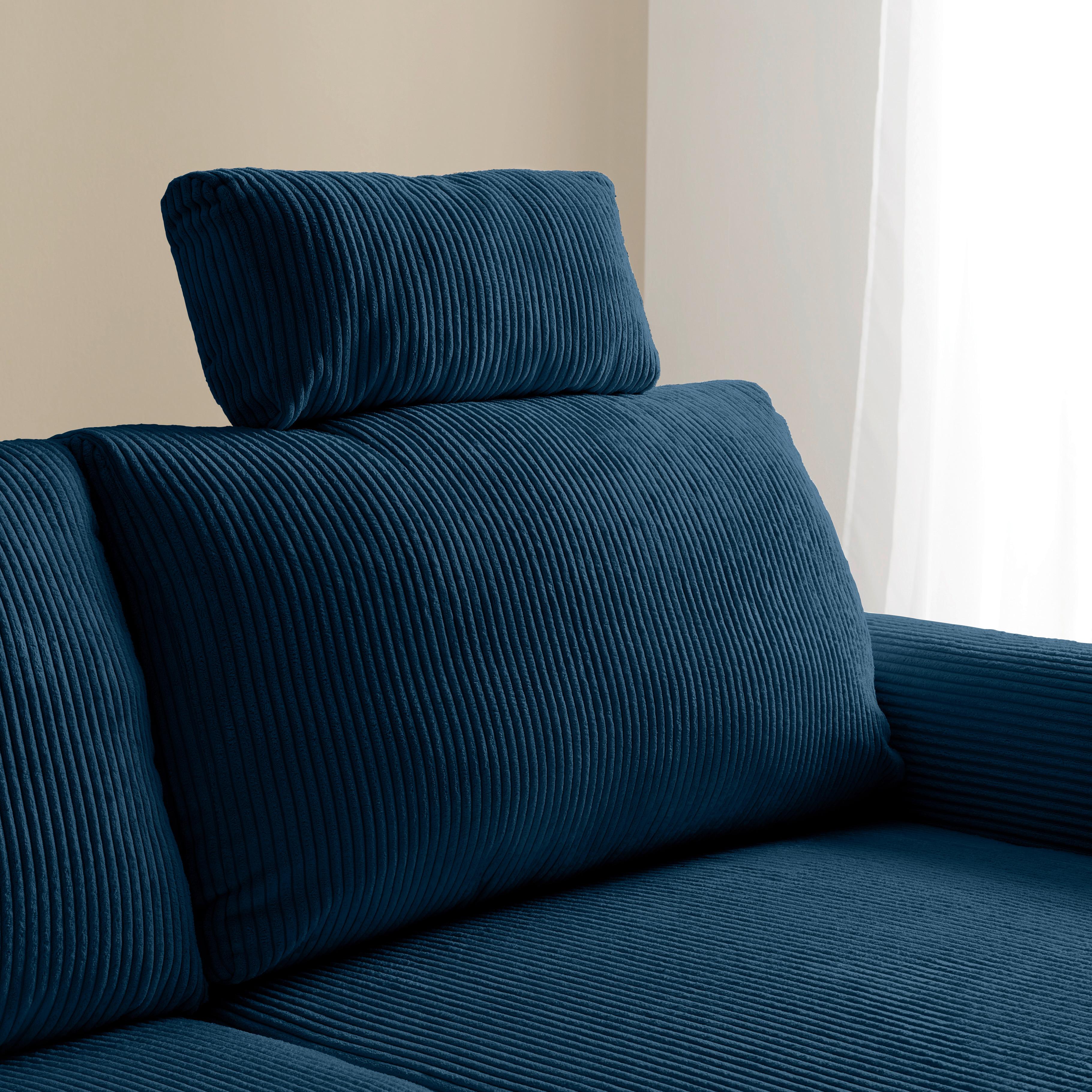 Opěrka hlavy LILLE, modrý manšestr - královská modrá, Moderní, textil (58/23/10cm) - Mömax