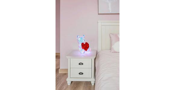 LED-Dekoleuchte Teddy - Transparent/Rot, MODERN, Kunststoff (30/19/23cm) - Luca Bessoni