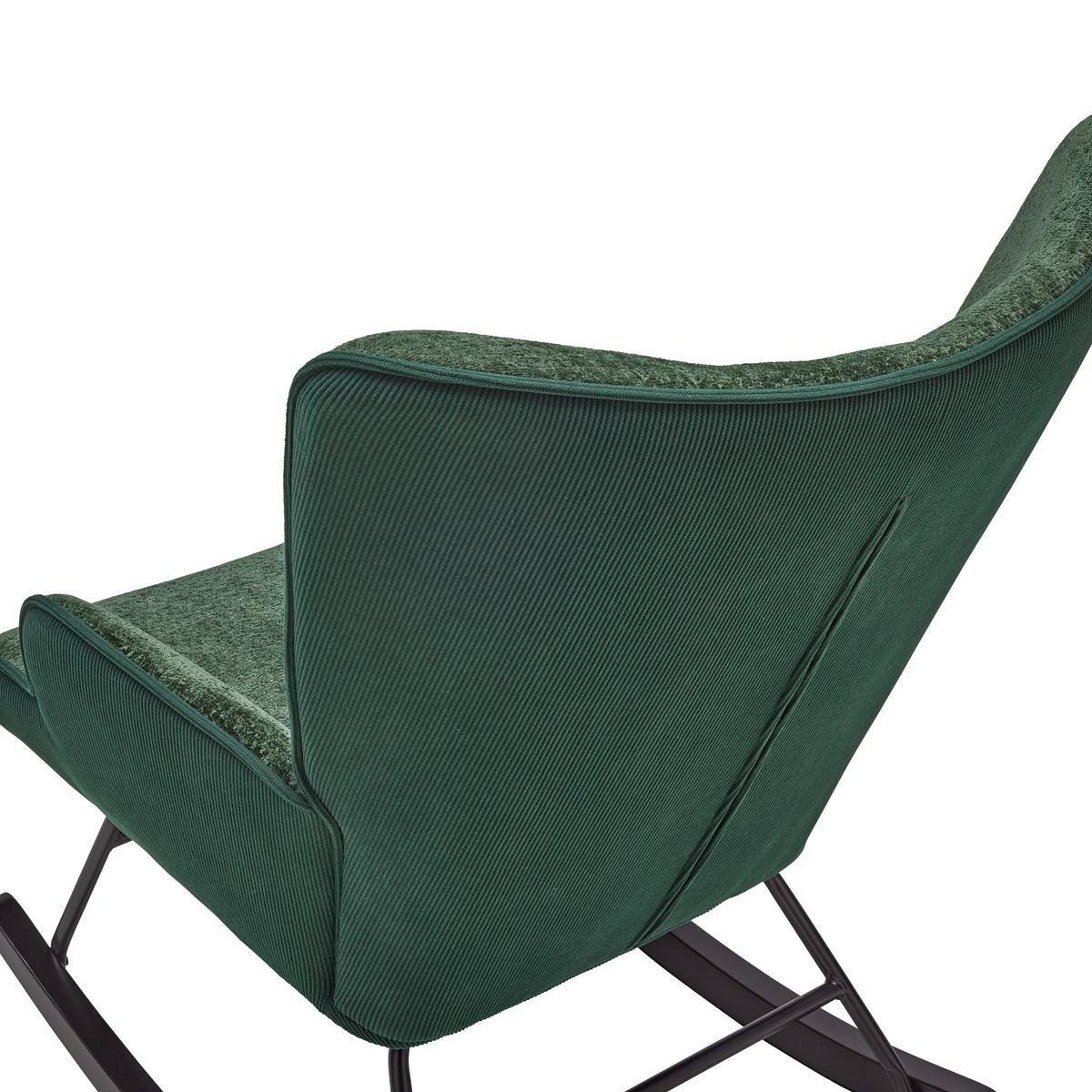 Hojdacie kreslo ROCK, zelená, max. 140 kg - čierna/zelená, Modern, kov/drevo (66/90/77cm) - Mömax