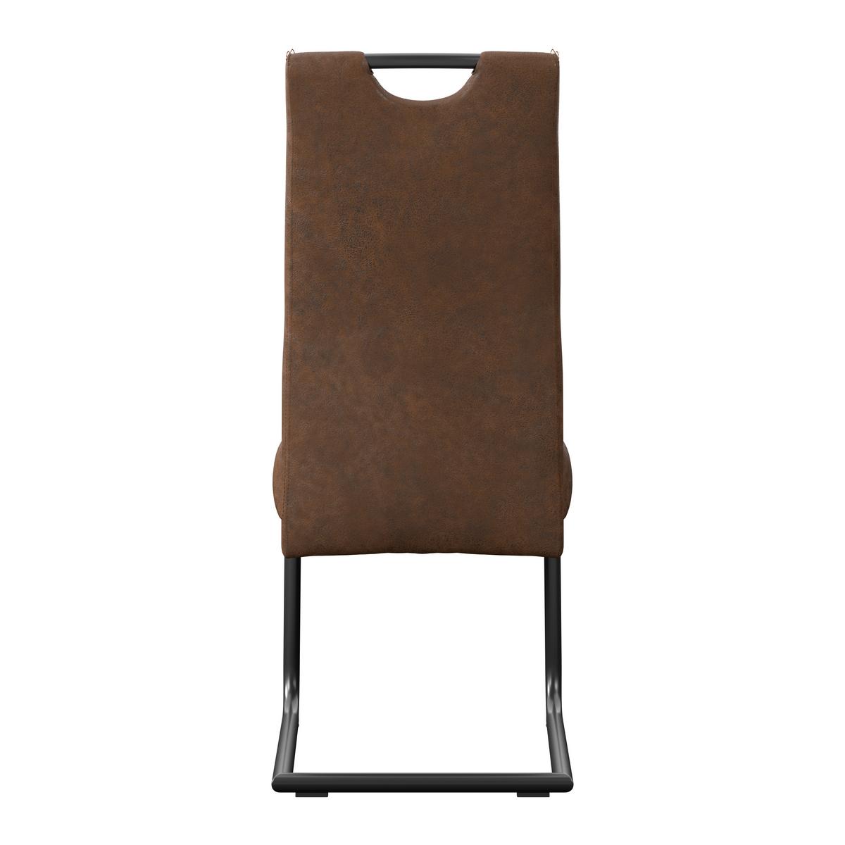 Schwingstuhl Betty Lederlook braun, B: 43 cm - Schwarz/Braun, KONVENTIONELL, Textil/Metall (43/99/60cm)