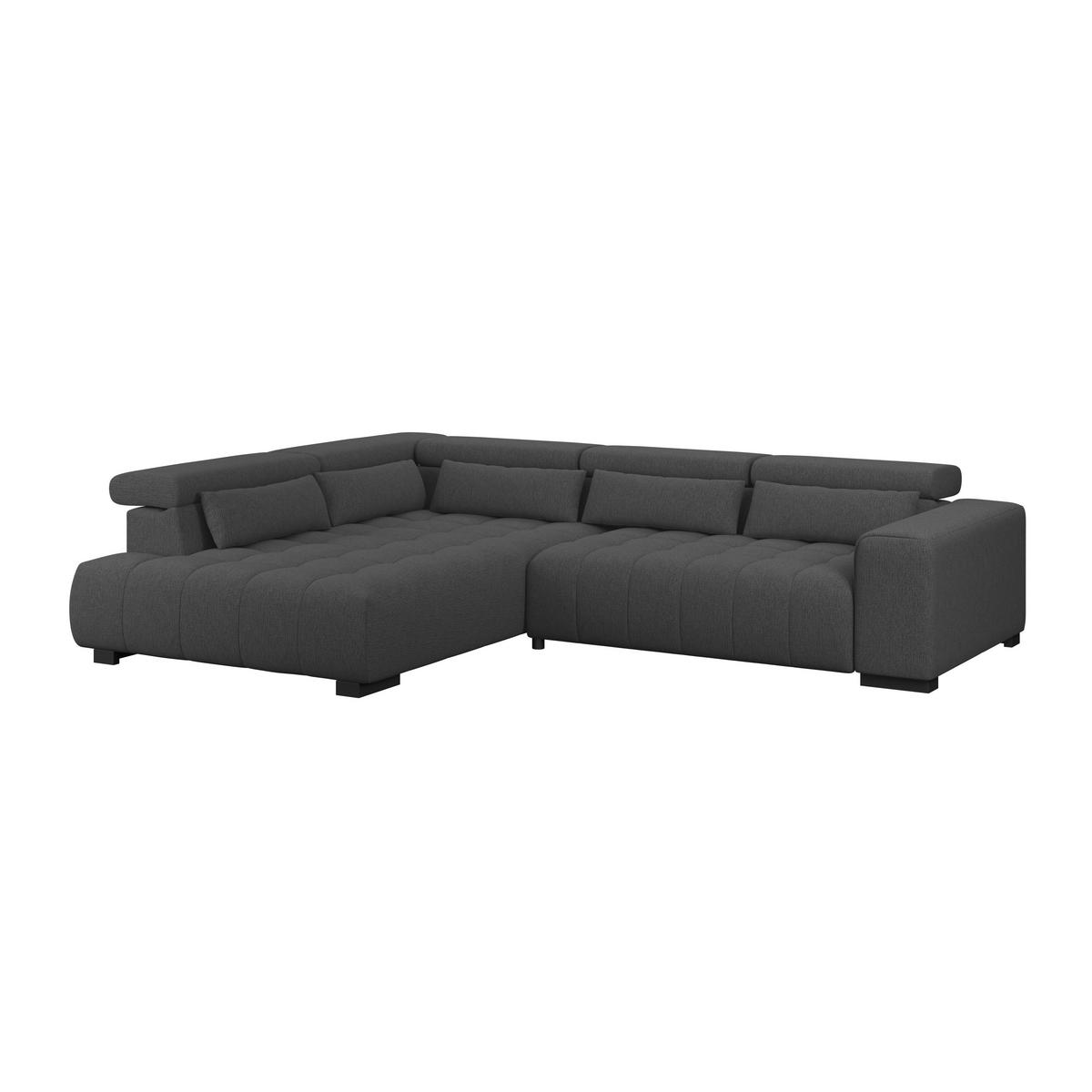 Ecksofa Matera Schwarz/Weiß S: 226x311cm - Schwarz/Graphitfarben, Trend, Textil (226/311cm)