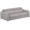 Schlafsofa Pafos Hellgrau Lederlook, Rindsleder B: 203cm - Hellgrau, Design, Leder (203/77-98/103cm) - MID.YOU