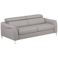 Schlafsofa Pafos Hellgrau Lederlook, Rindsleder B: 203cm - Hellgrau, Design, Leder (203/77-98/103cm) - MID.YOU