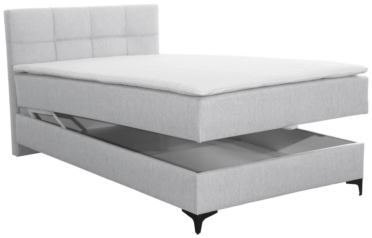 Čalouněná postel FREDDIE 100x200 cm, světle šedá - černá/světle šedá, Konvenční, kov/textil (100/200cm)
