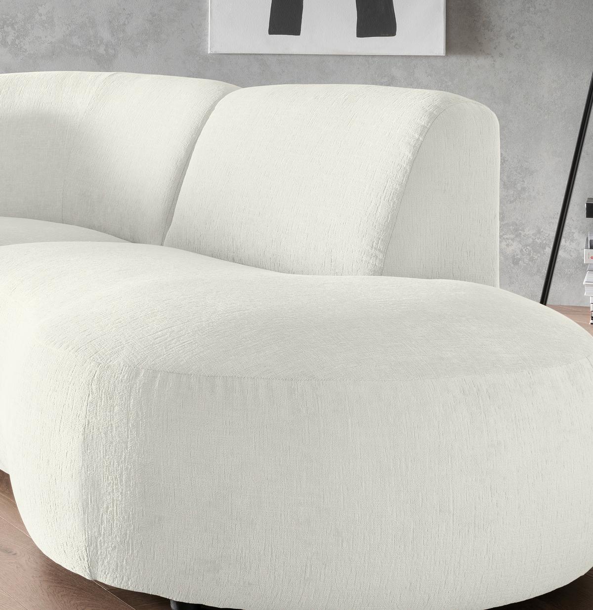 Ecksofa Jesi, Weiß S: 276x182 Cm - Schwarz/Weiß, MODERN, Textil (276/182cm) - Livetastic