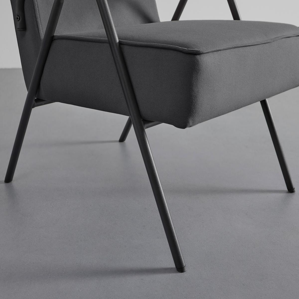 Retro křeslo Nati šedé - šedá/černá, Moderní, kov/dřevo (52/79/66cm) - Bessagi Home