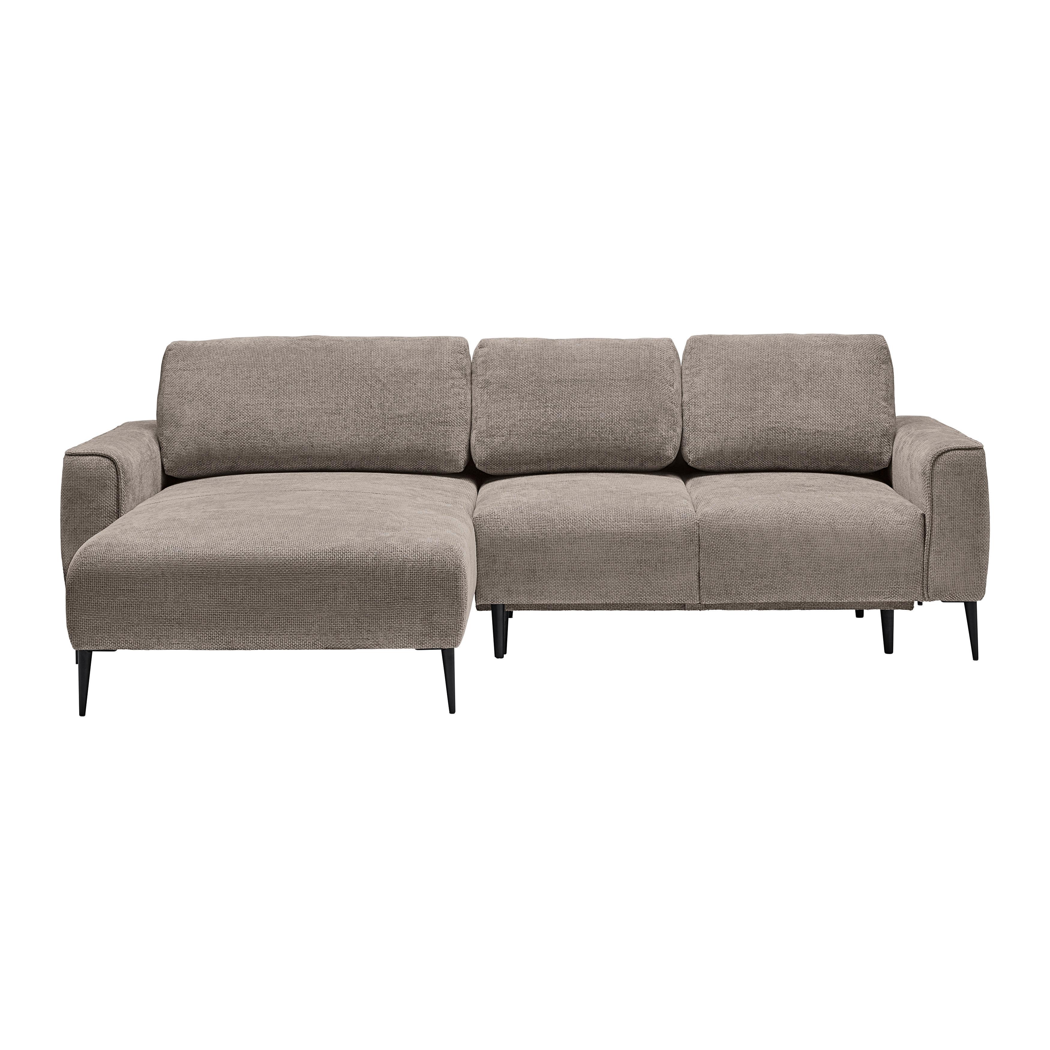 Rohová sedačka CUSTOM, levá, béžová žinylka - černá/béžová, Moderní, kov/textil (164/255cm) - Mömax