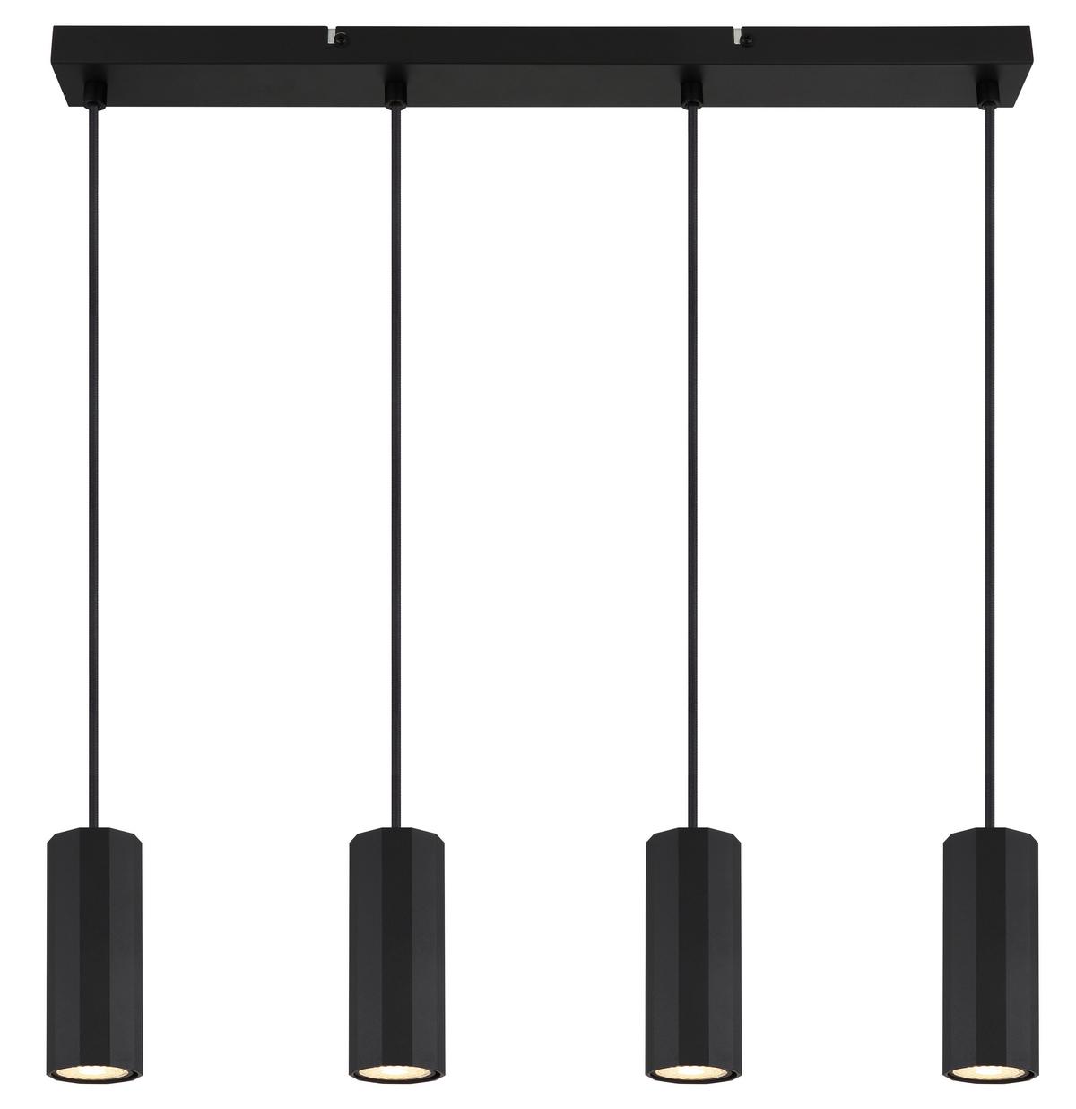 Hängeleuchte 57918-4hb James - Schwarz, Design, Metall (61/6/120cm) - Globo