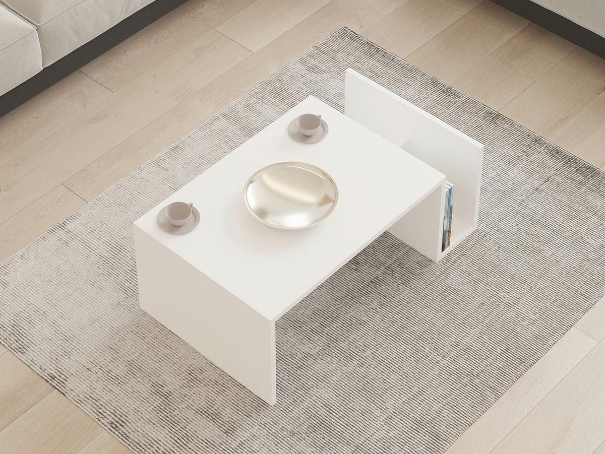 COUCHTISCH Weiß B: 86,8cm - Weiß, MODERN, Holzwerkstoff (86,8/32,4/50cm)