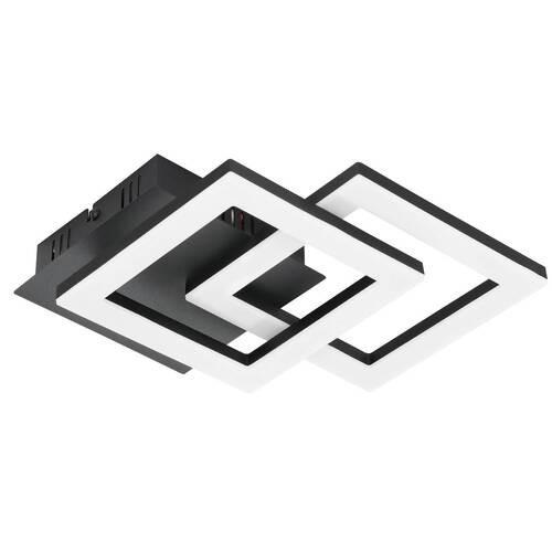Deckenleuchte Paranday L: 47 Cm Schwenkbar Quadratisch - Schwarz/Weiß, Design, Kunststoff/Metall (47/22,5/6cm) - Eglo