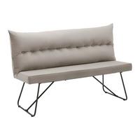 Lavica ze sametu Bono šedohnědá - černá/béžová, Moderní, kov/dřevo (140/92/63cm) - Bessagi Home