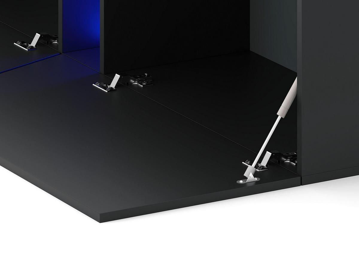 Lowboard Slant 240 - Schwarz, Design, Holzwerkstoff (240/40/35cm) - Livetastic