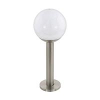 Sockelleuchte Nisia-z 9 Watt Edelstahl/kunststoff - Edelstahlfarben/Weiß, KONVENTIONELL, Kunststoff/Metall (20/52,5cm) - Eglo