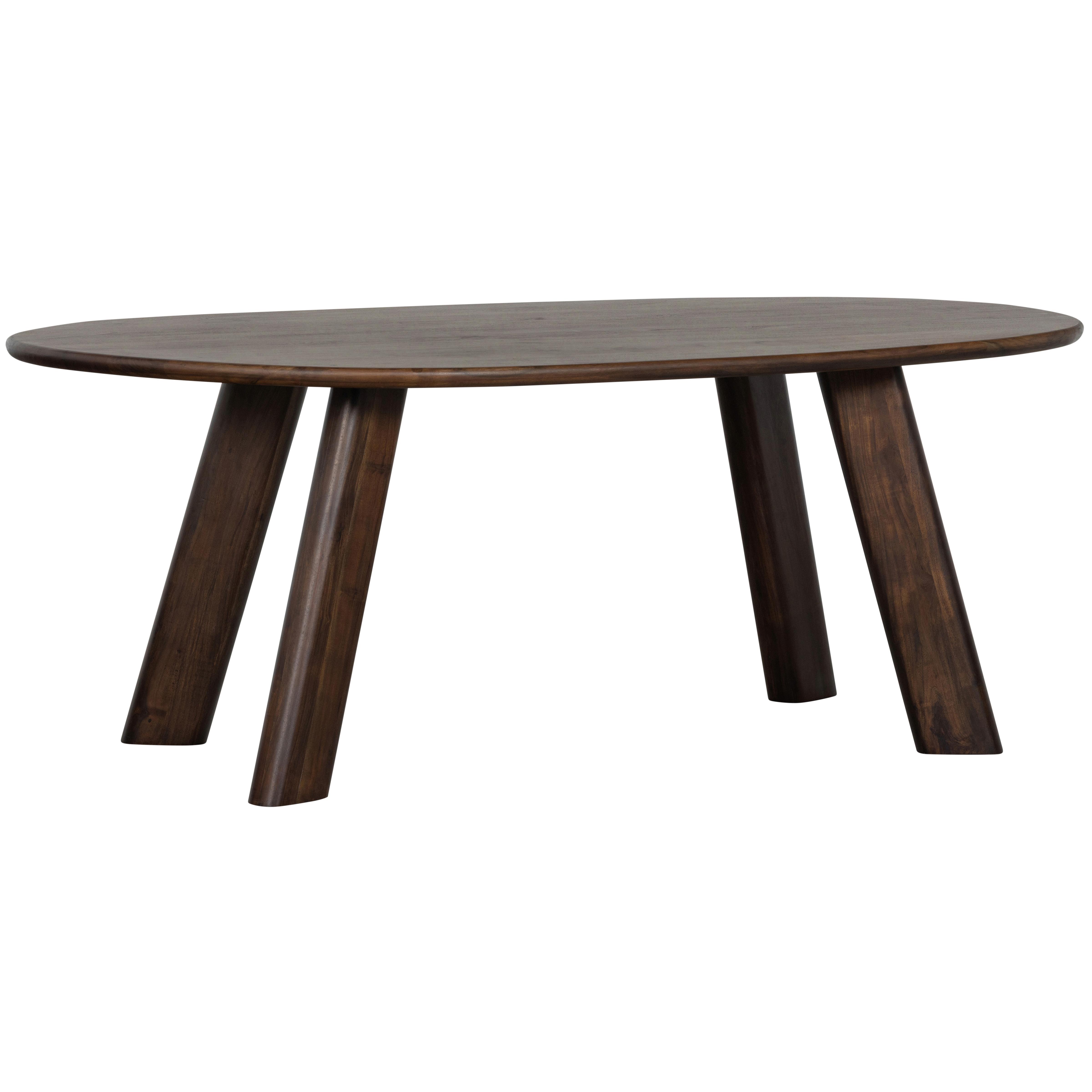 ESSTISCH Roundly Walnussfarben L: 200cm - Walnussfarben, MODERN, Holz (200/100/76cm) - Livetastic