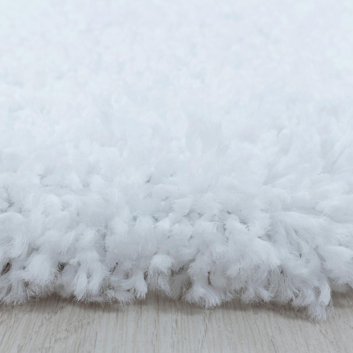 Hochflor Teppich Weiß Sydney Rund Ø 80 cm - Weiß, Basics, Textil (80cm)