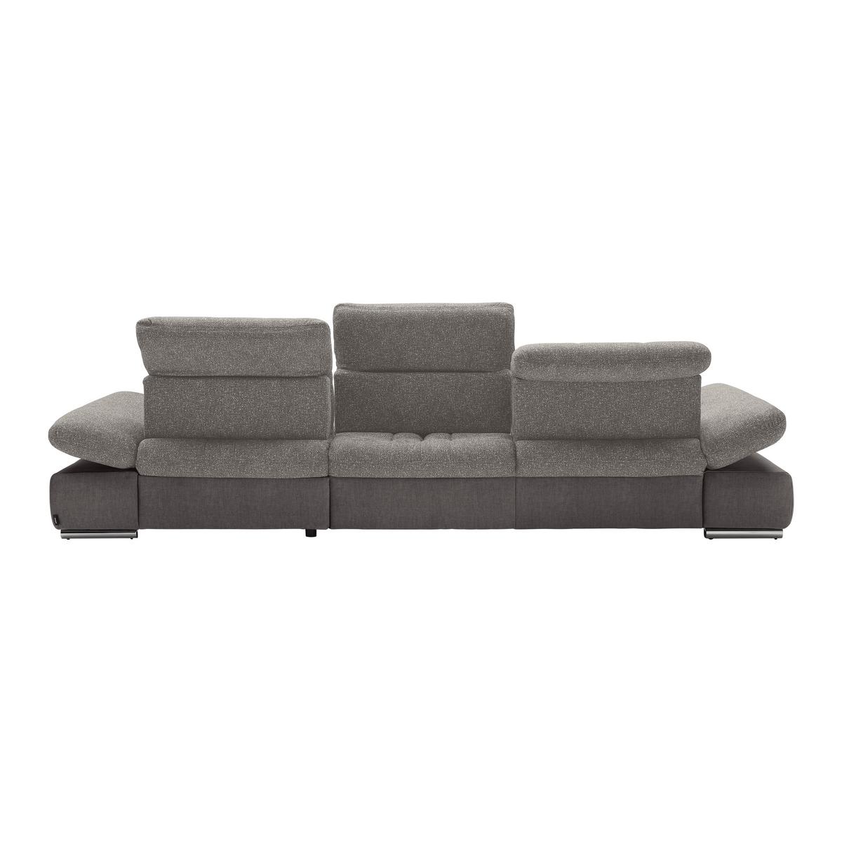 Rohová sedačka SANFINO, pravá, strieborná - chrómová/strieborná, Konventionell, kov/drevo (305/79-96/199cm) - Premium Living
