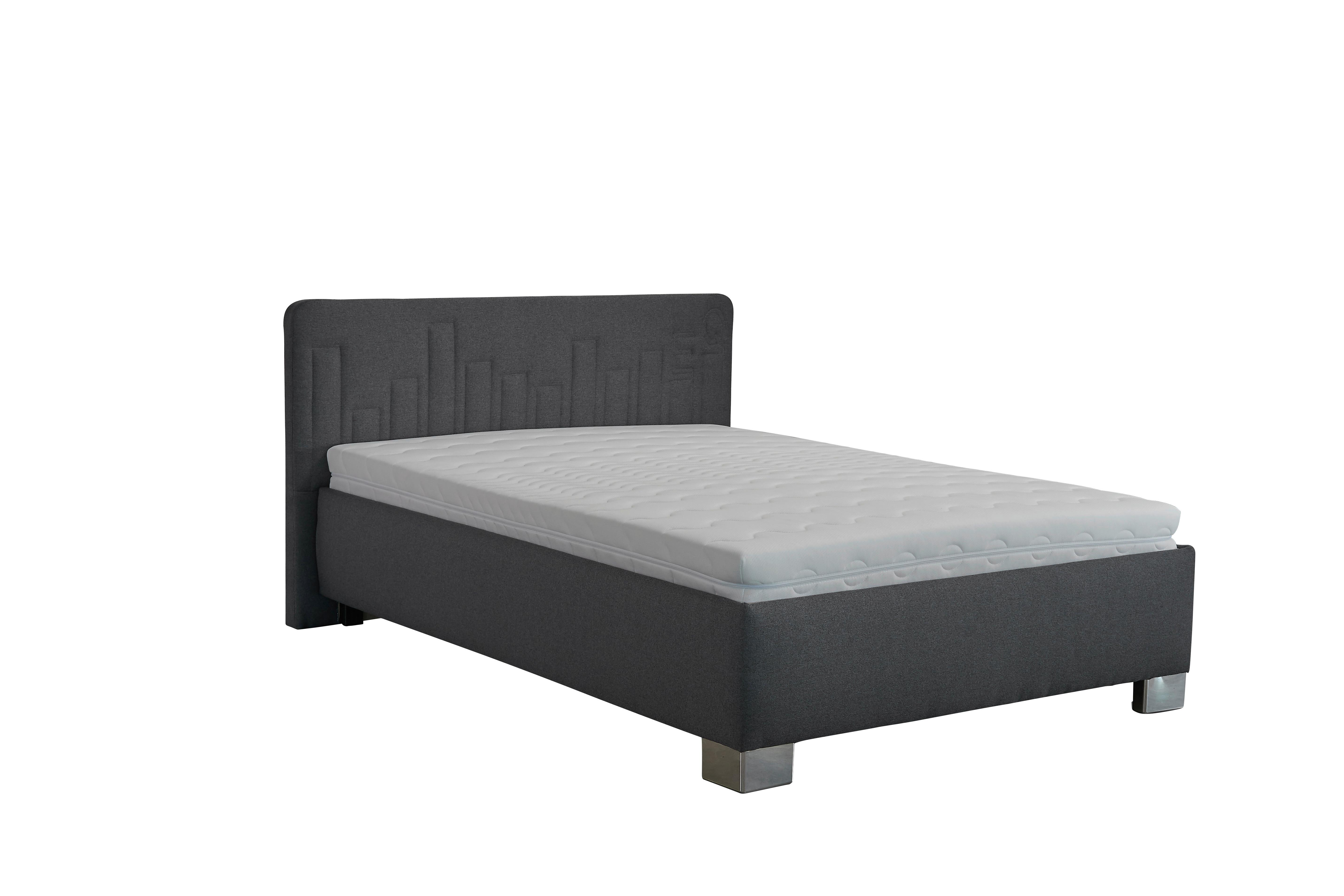 Čalouněná Postel Dona 140 Tmavě Šedá - tmavě šedá/antracitová, Basics, kompozitní dřevo/textil (140/200cm)