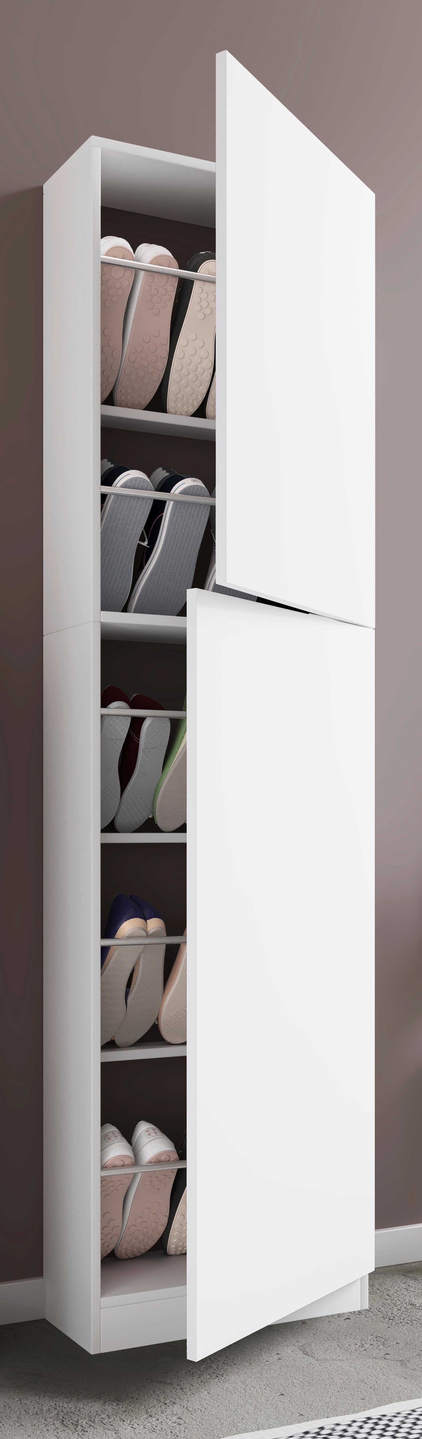 Schuhschrank Fulisa Weiß, 50 cm - Weiß, Design, Holzwerkstoff (50/180/17cm) - MID.YOU