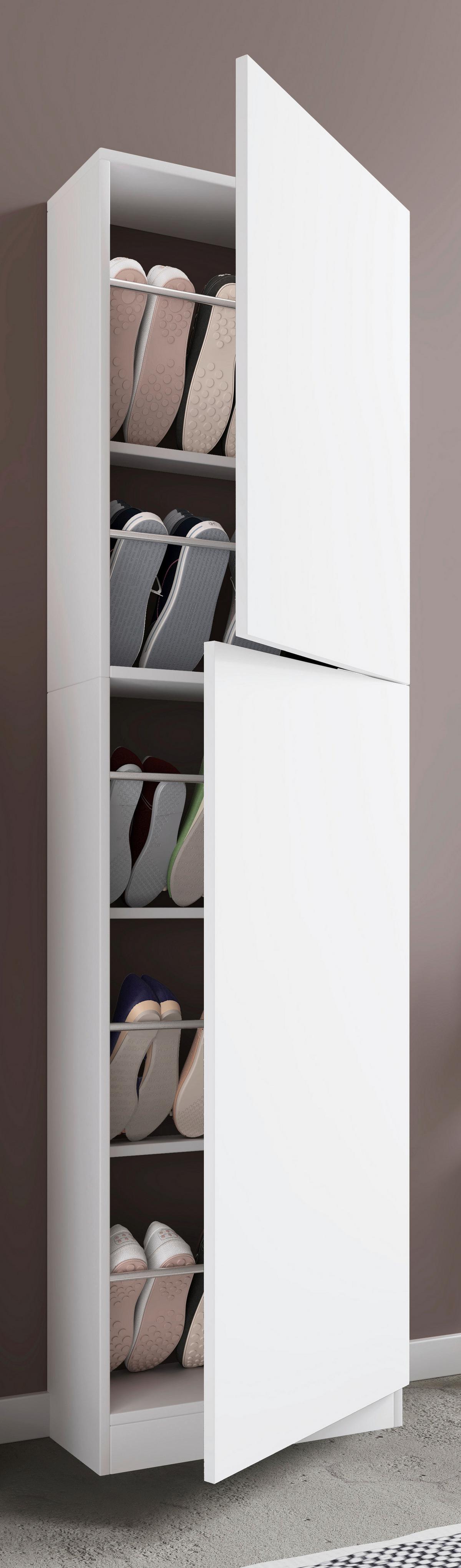 Schuhschrank Fulisa Weiß, 50 cm - Weiß, Design, Holzwerkstoff (50/180/17cm) - MID.YOU