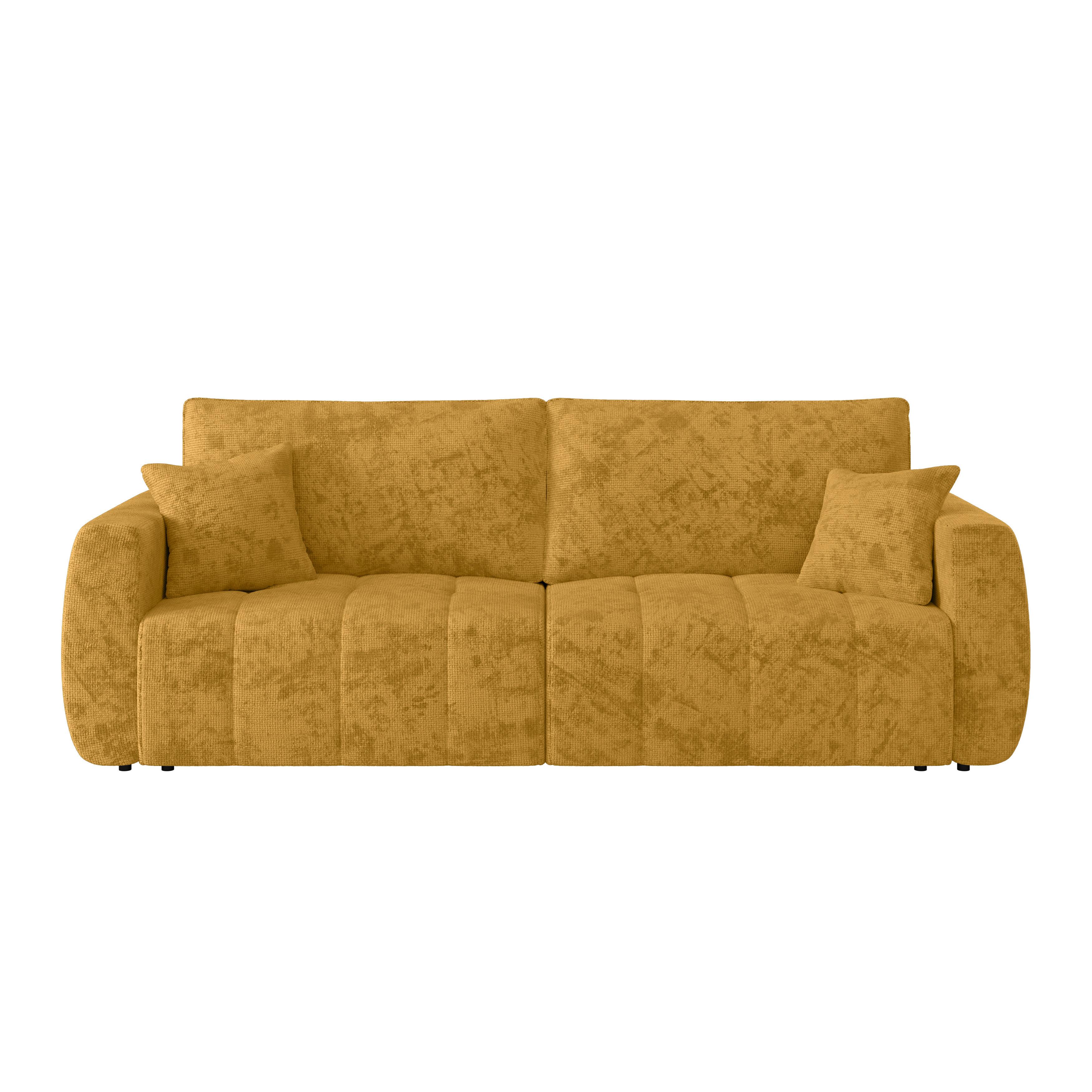 Schlafsofa Bali - Bernsteinfarben/Schwarz, MODERN, Holz/Textil (245/74-90/104cm) - Luca Bessoni
