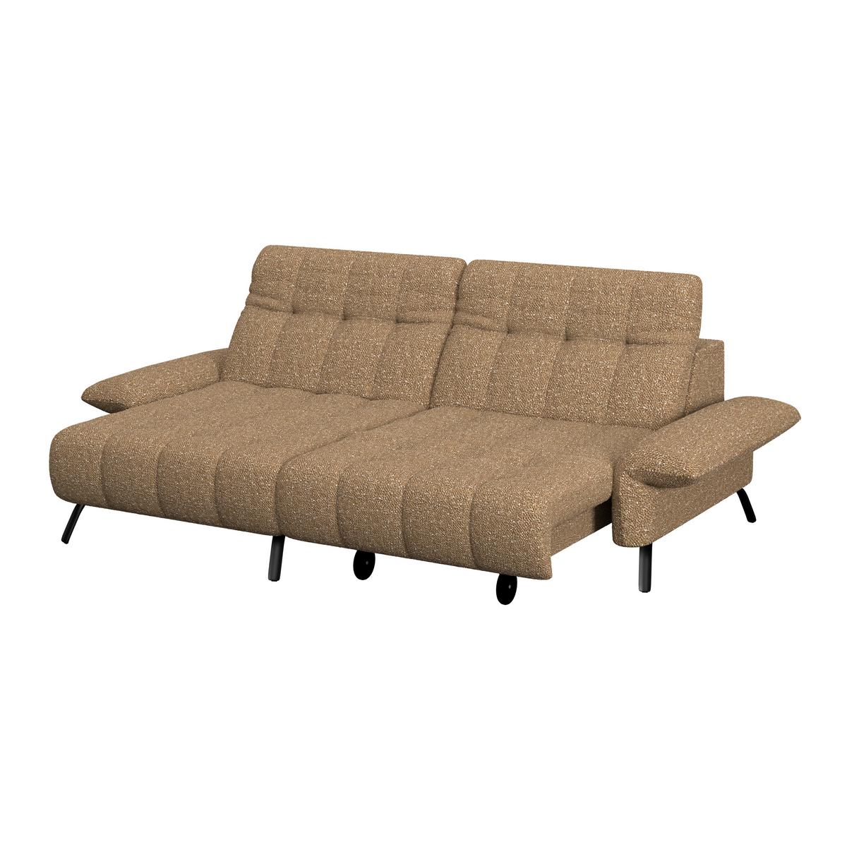 Ecksofa Coast Cognac, 173x244cm - Cognac/Schwarz, KONVENTIONELL, Holzwerkstoff/Textil (173/244cm)