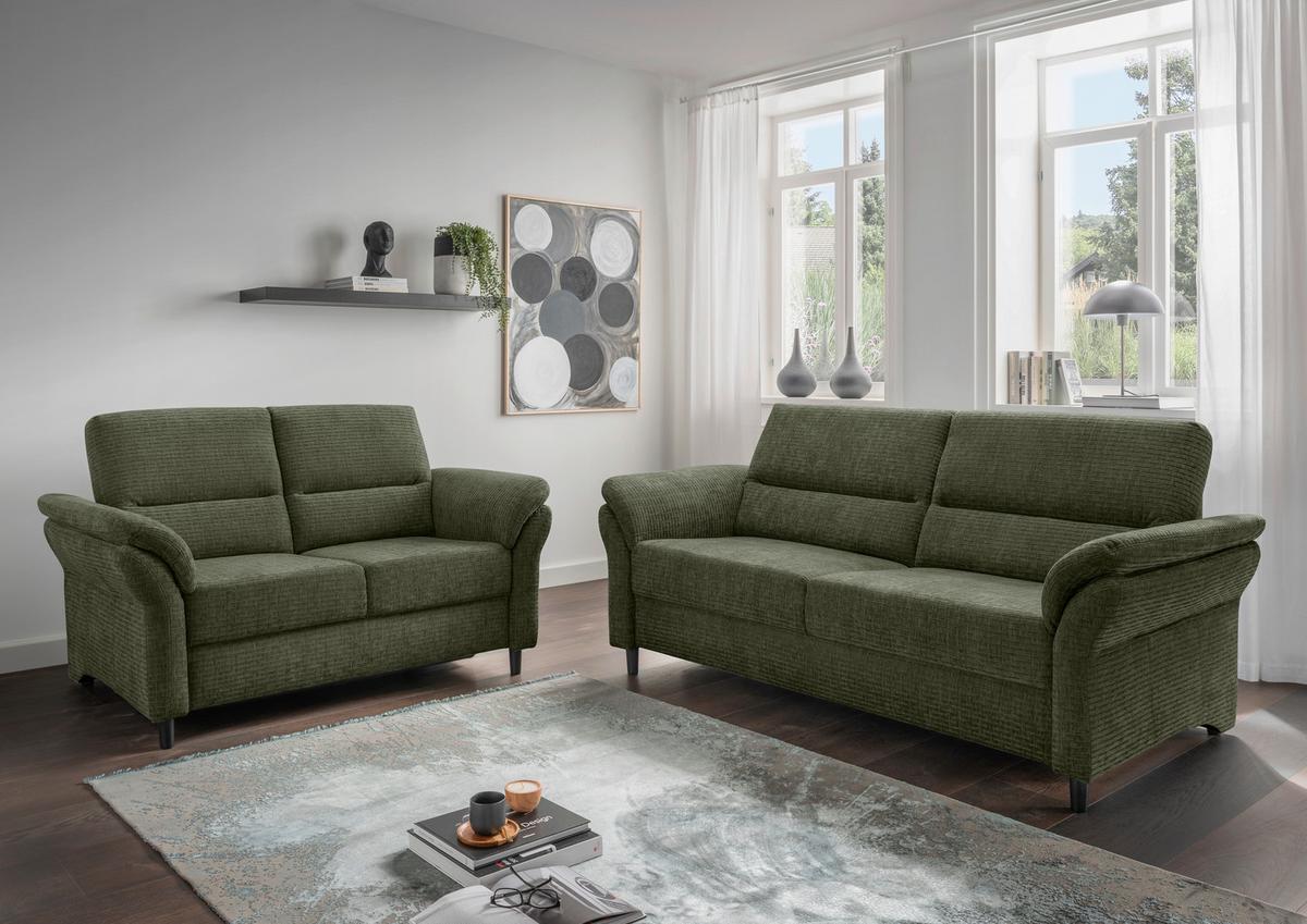 2-Sitzer-Sofa Cavoli, Olivgrün B: 147 cm - Schwarz/Olivgrün, MODERN, Textil (147/90/89cm) - Livetastic