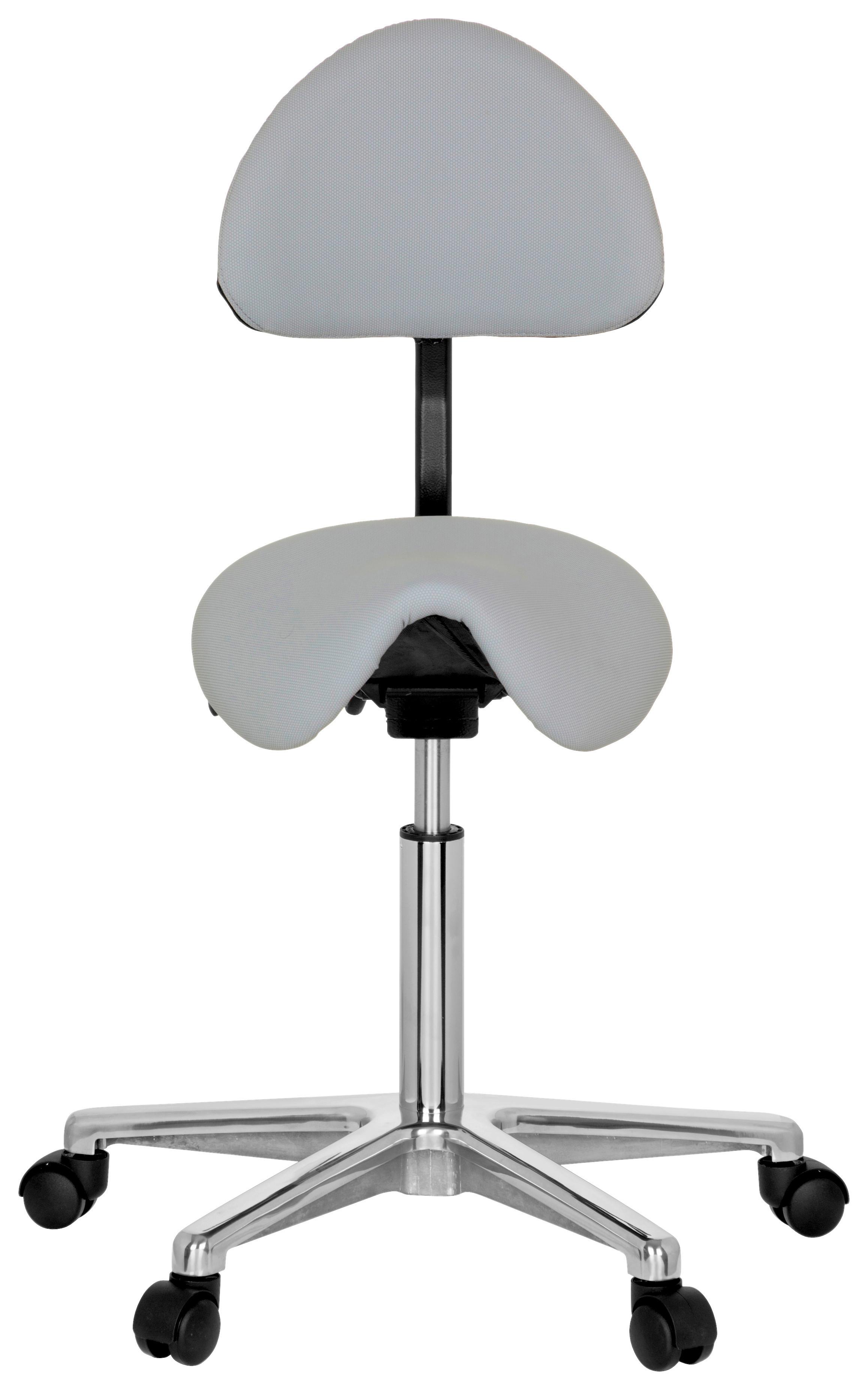 Bürohocker Top Work 20 Lederlook Grau Bis 110kg - Alufarben/Grau, MODERN, Kunststoff/Textil (36/105/40cm) - MID.YOU