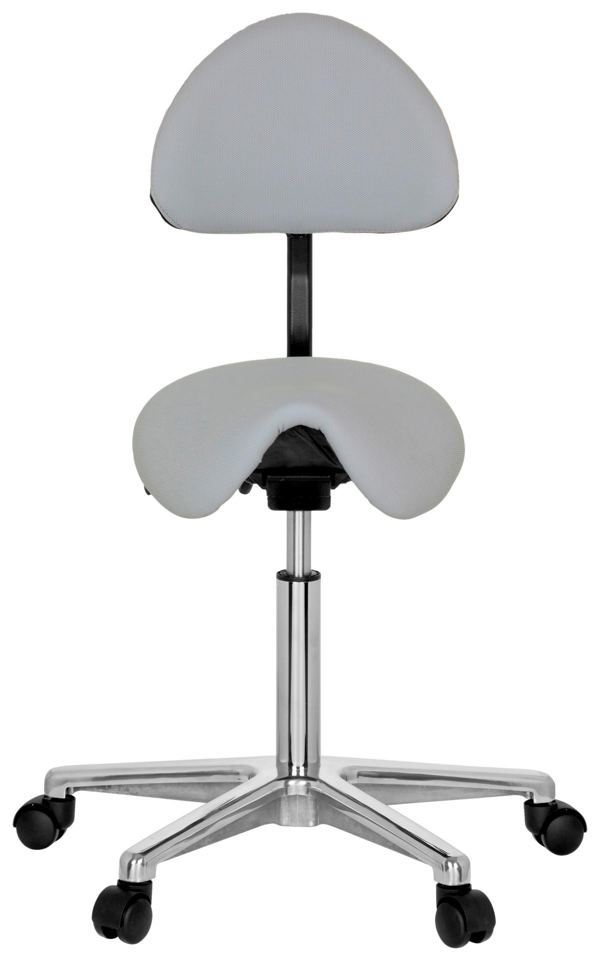 Bürohocker Top Work 20 Lederlook Grau Bis 110kg - Alufarben/Grau, MODERN, Kunststoff/Textil (36/105/40cm) - MID.YOU