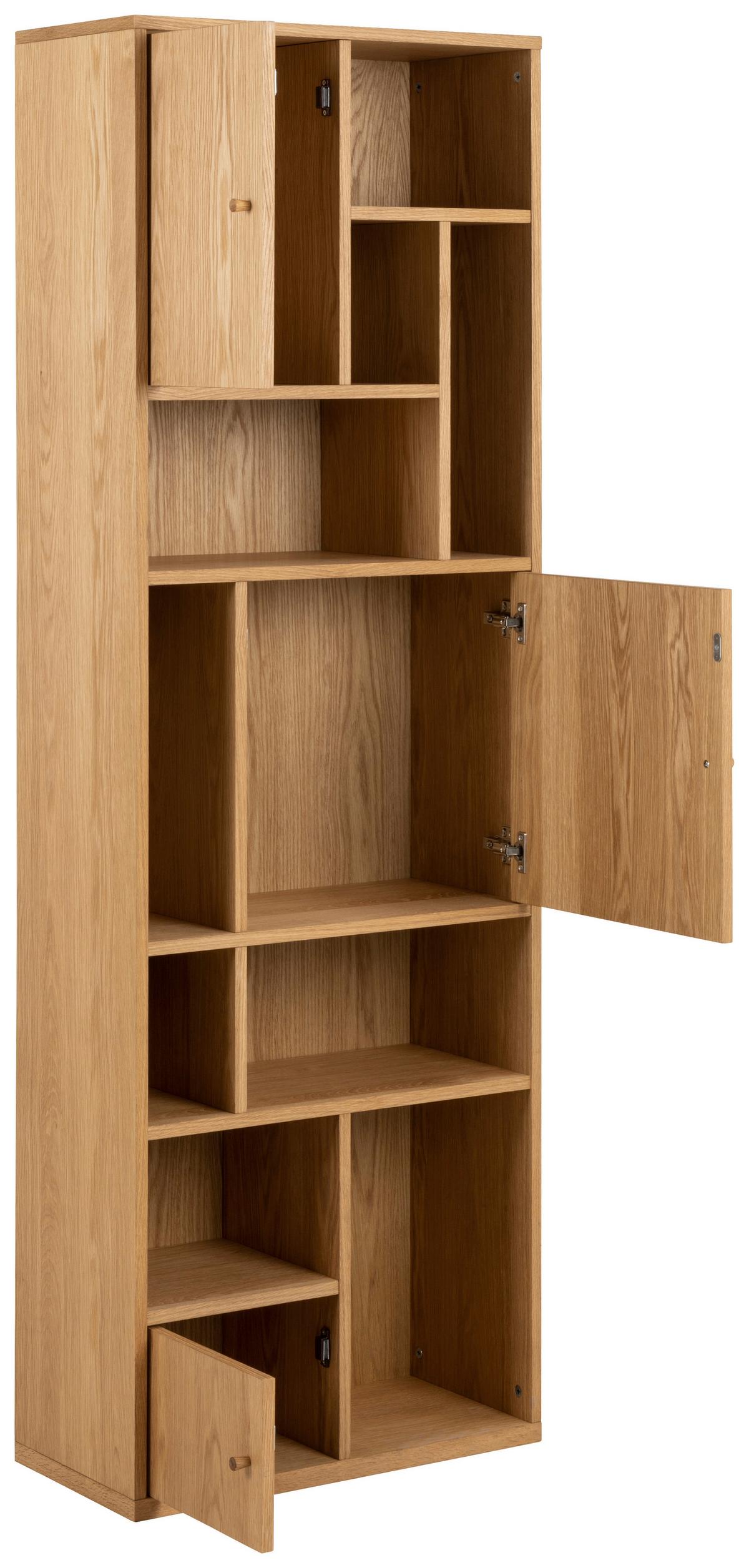 Regál RANGOON dyha - prírodná farba, Design, drevo (60,5/180/30cm) - MID.YOU