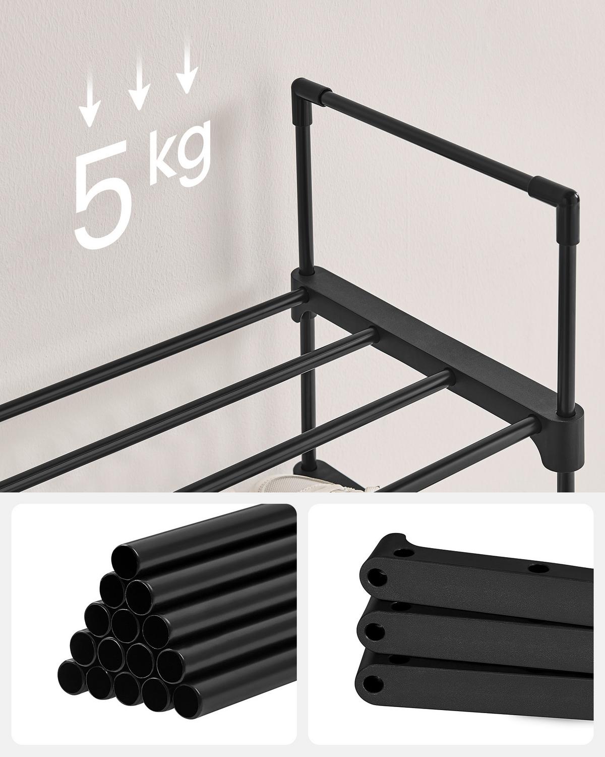 REGÁL NA BOTY ECO - černá, Trend, kov/plast (45/174/30cm) - Boxxx