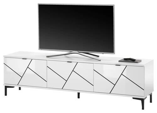 NÍZKÁ KOMODA CADIZ - černá/vysoce lesklá bílá, Moderní, kompozitní dřevo/plast (165/46/38cm) - Mömax