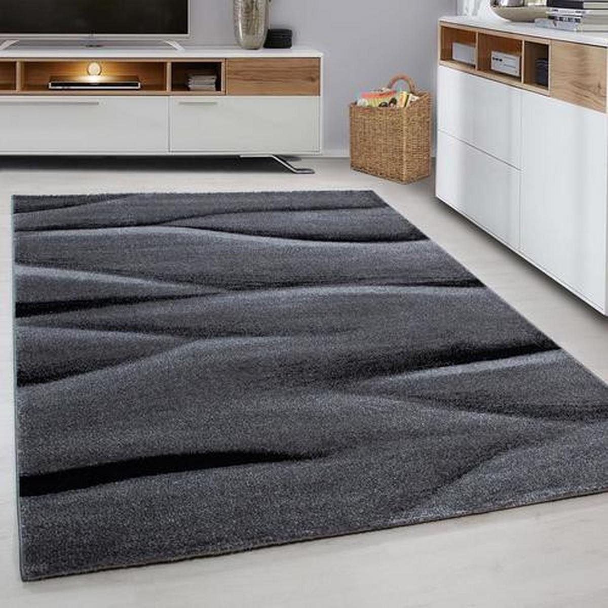 Webteppich Schwarz Naturfaser Lucca 200x290 cm - Schwarz, Trend, Textil (200/290cm)