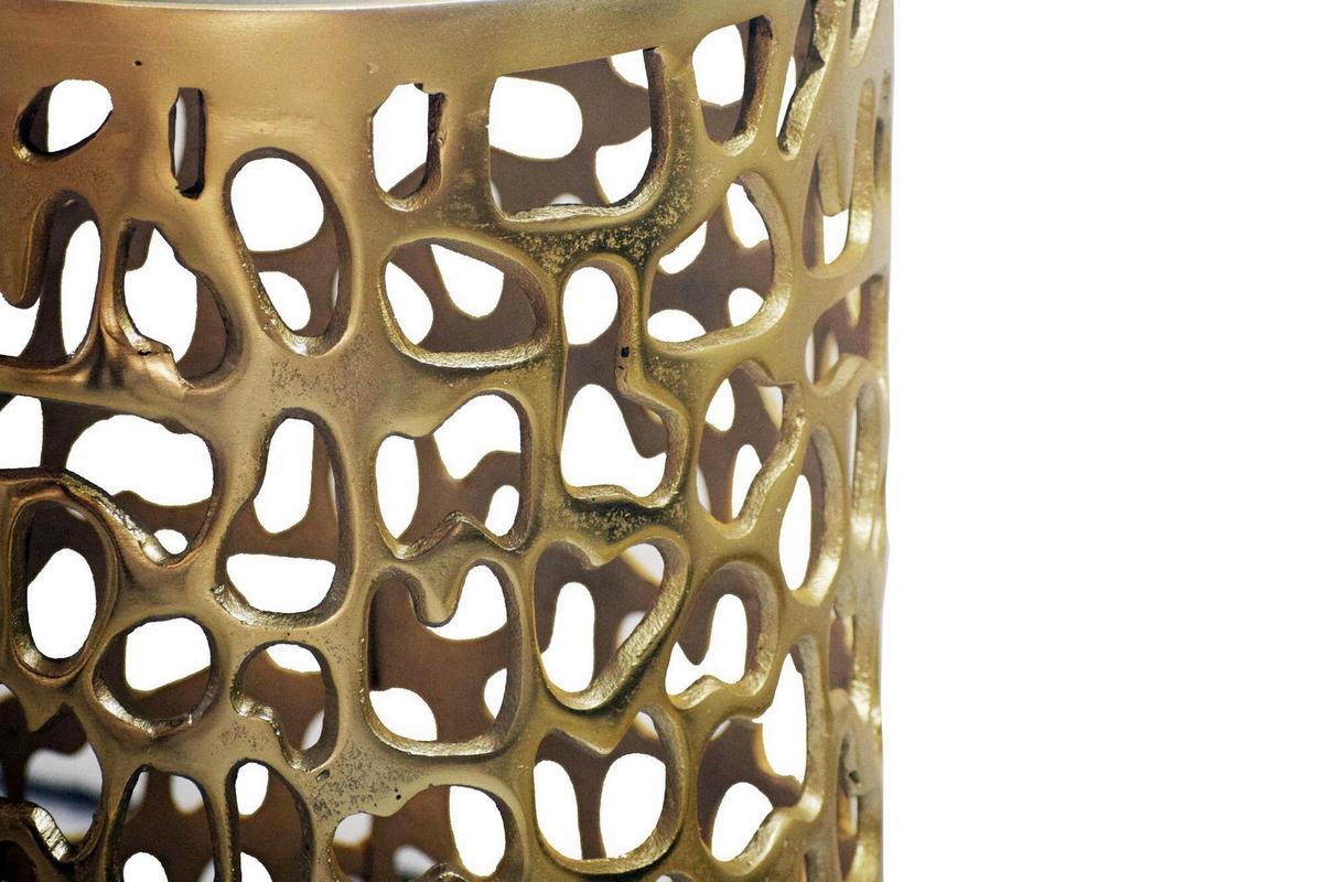 Beistelltisch Goldfarben B: 30 cm - Goldfarben, Design, Stein/Metall (30/50/30cm) - Livetastic