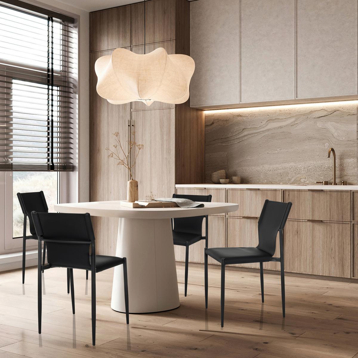 Besucherstuhl Ellon V Schwarz B: 44 cm - Schwarz, MODERN, Leder/Metall (44/82/52cm) - MID.YOU