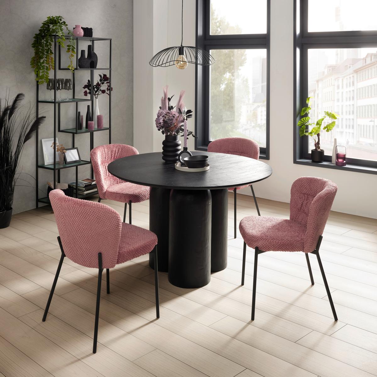 Židle EMILY růžová - růžová/pink, Lifestyle, kov/dřevo (55/79/59cm) - Mömax