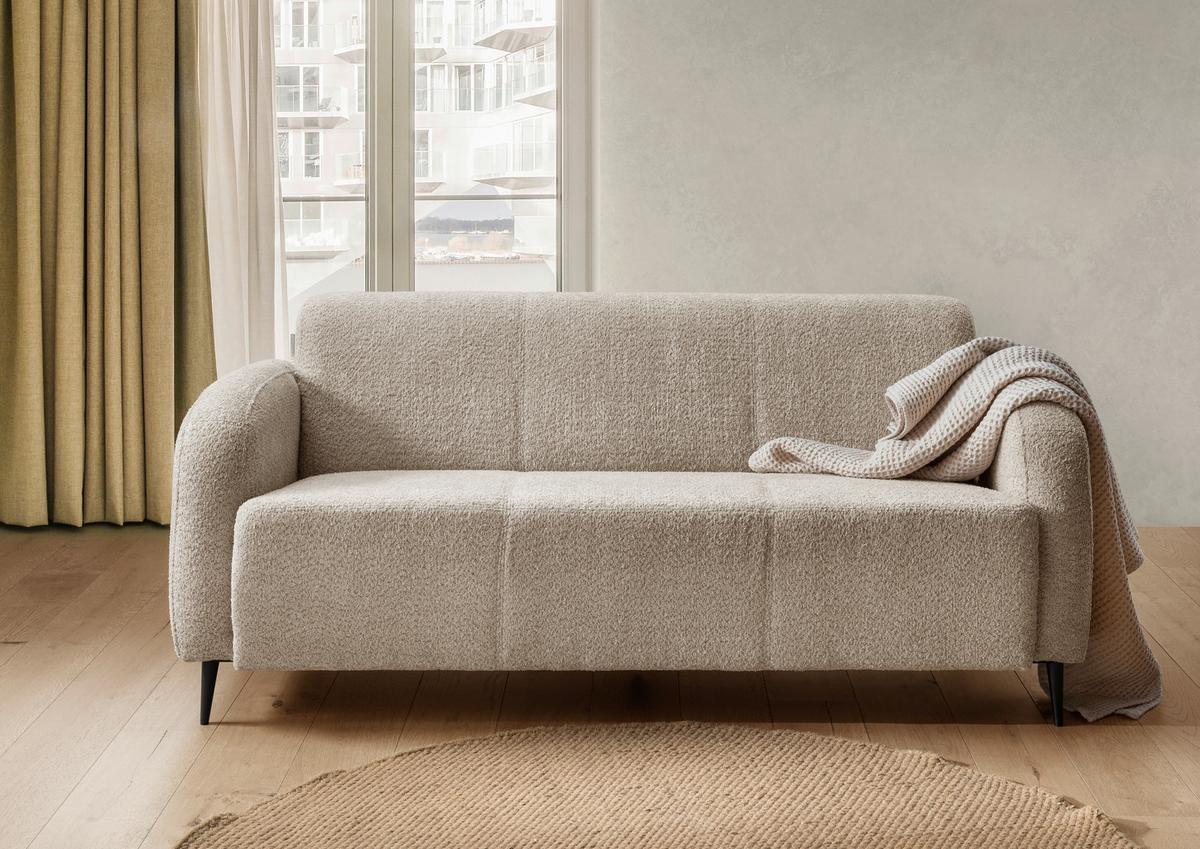 3-Sitzer-Sofa Marone Beige B: 180cm - Beige/Schwarz, MODERN, Textil (180/76/90cm) - Livetastic