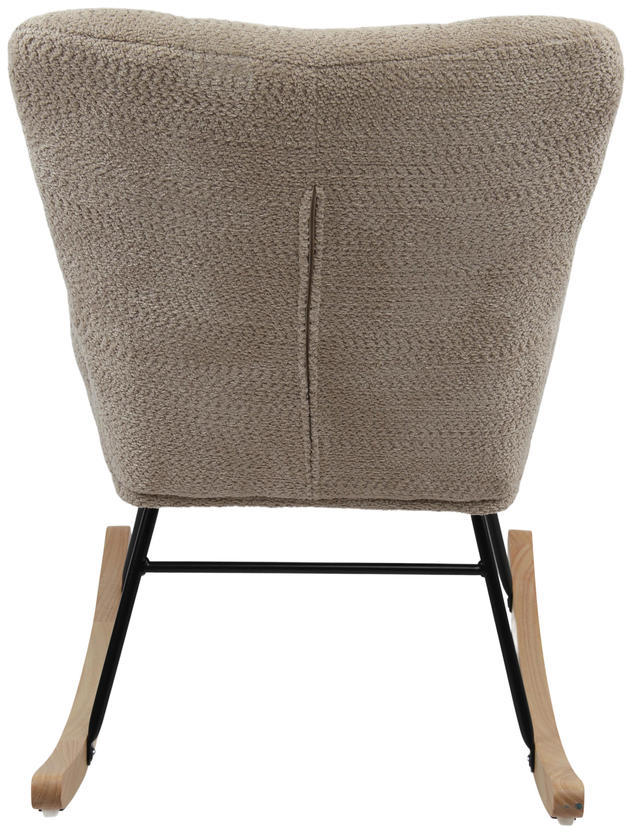 Schaukelstuhl Viktor Braun B: 62 Cm - Naturfarben/Braun, Basics, Holz/Textil (62/90/52cm) - P & B