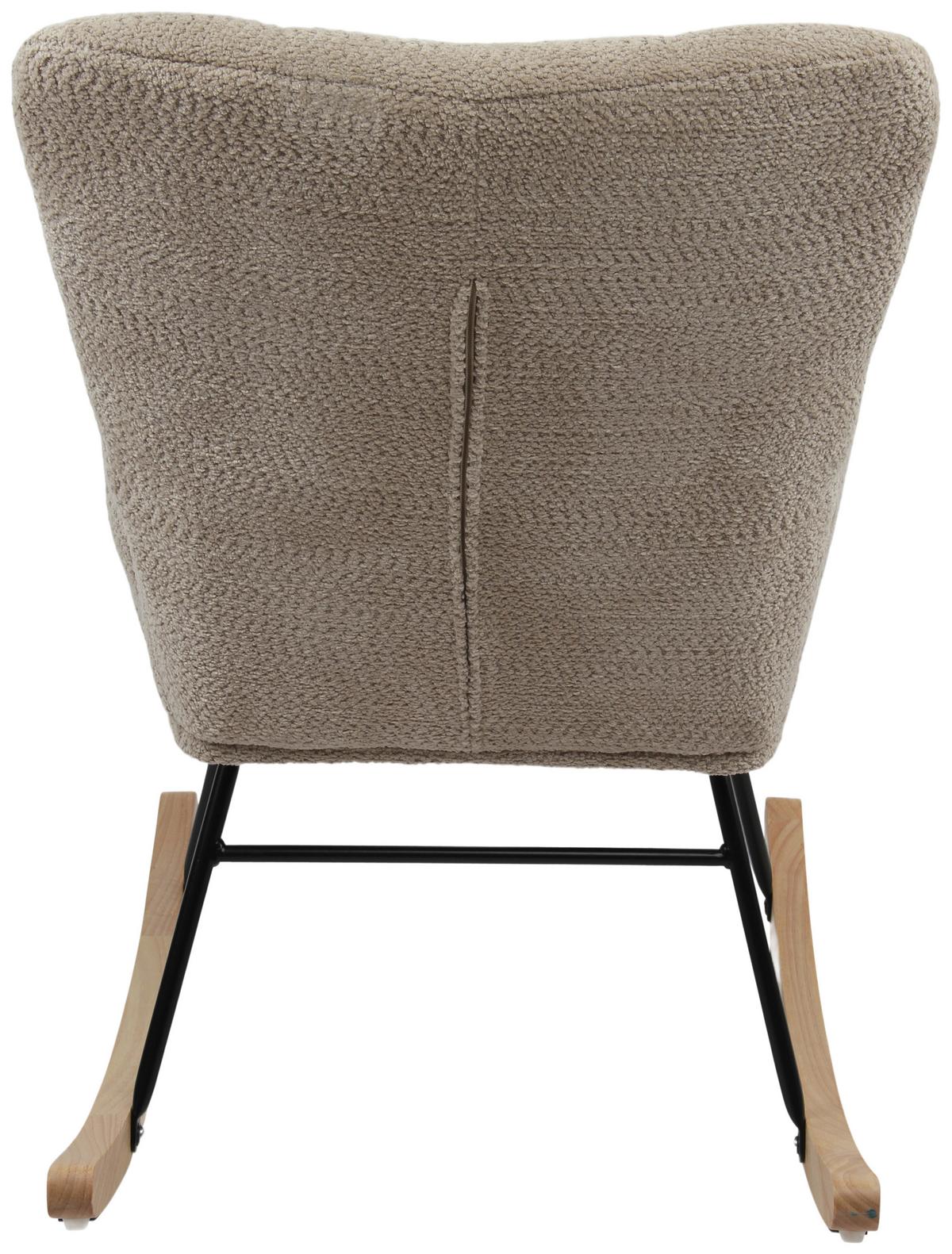 Schaukelstuhl Viktor Braun B: 62 cm - Naturfarben/Braun, Basics, Holz/Textil (62/90/52cm) - P & B