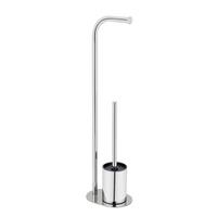 WC-Bürstenkombination Levante Edelstahlfarben B:18cm - Edelstahlfarben, Basics, Kunststoff/Metall (18/63/13cm) - Wenko