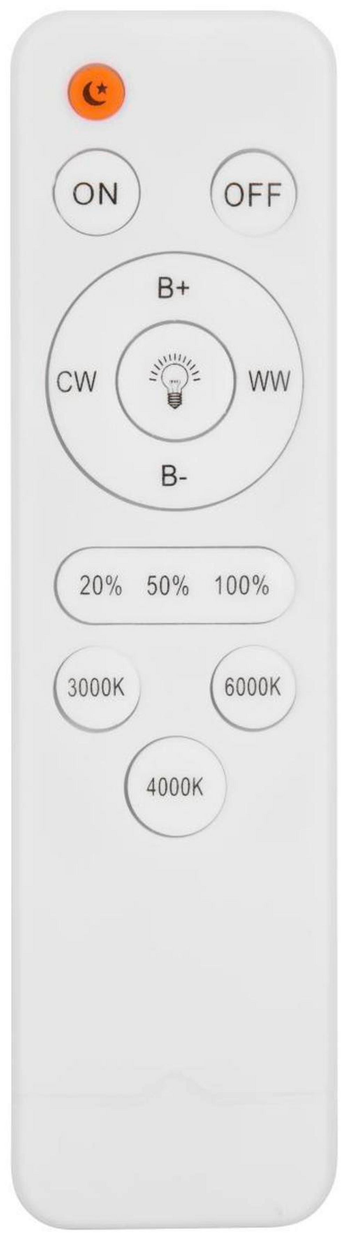 Led-deckleuchte Pillo Ø 50 Cm Mit Fernbedienung - Klar/Weiß, Basics, Kunststoff/Metall (50/8,5cm) - Globo