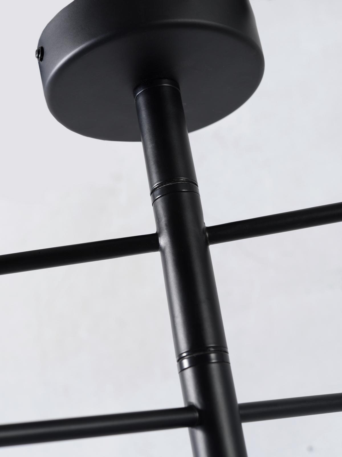 Deckenleuchte Izmir D: 124 cm 6-Flammig - Schwarz, Design, Metall (124/39cm) - It's about Romi