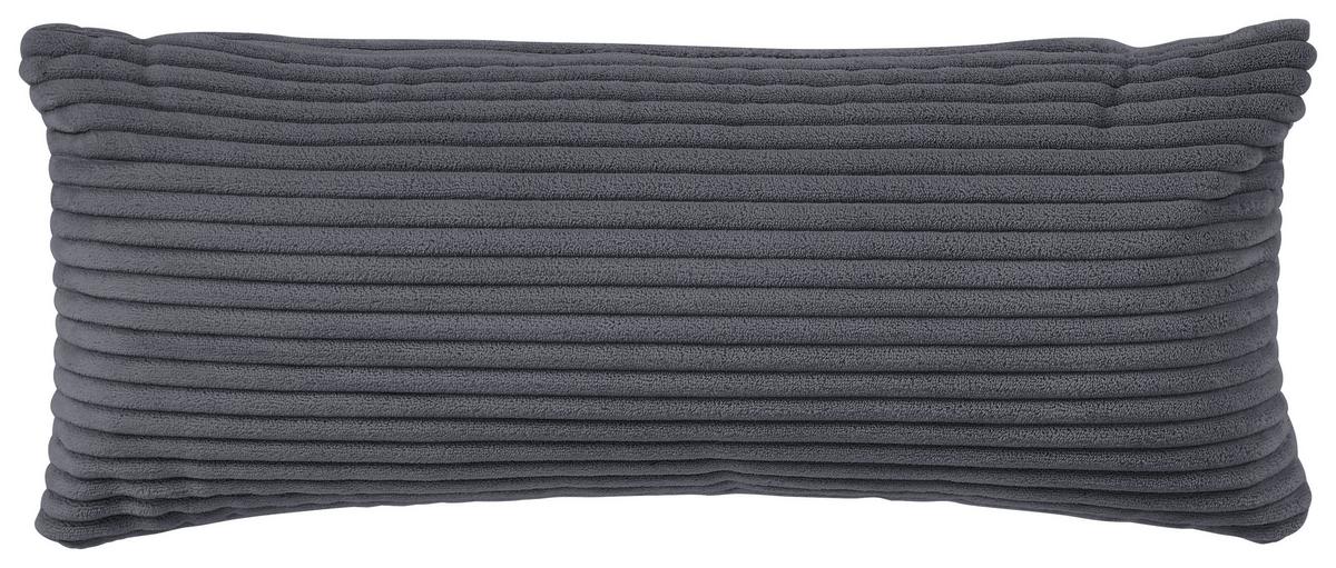 Ecksofa mit Zierkissen Pearl Graphitfarben 196x303 cm - Schwarz/Graphitfarben, Design, Textil (196/303cm) - Livetastic