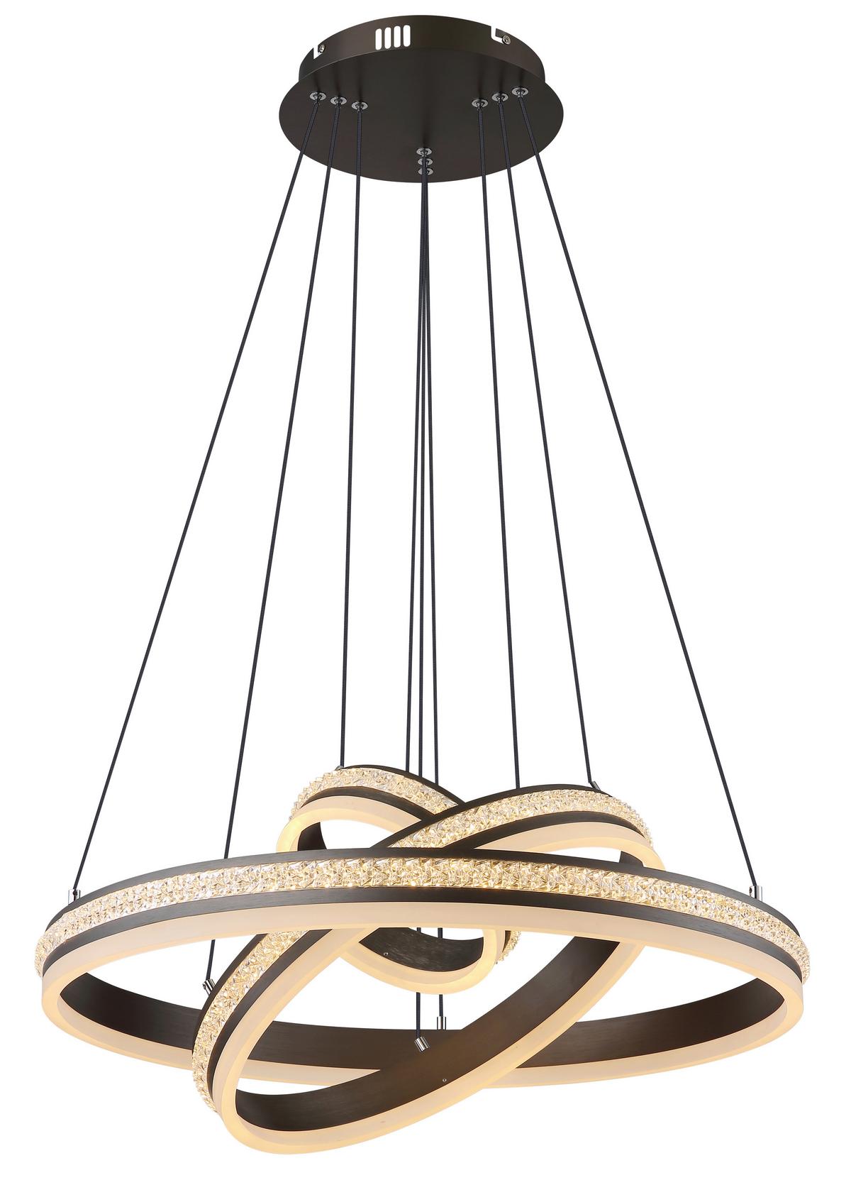 Led Függőlámpa 67314-70h - titánszürke/opál, Design, műanyag/fém (60/120cm) - Globo