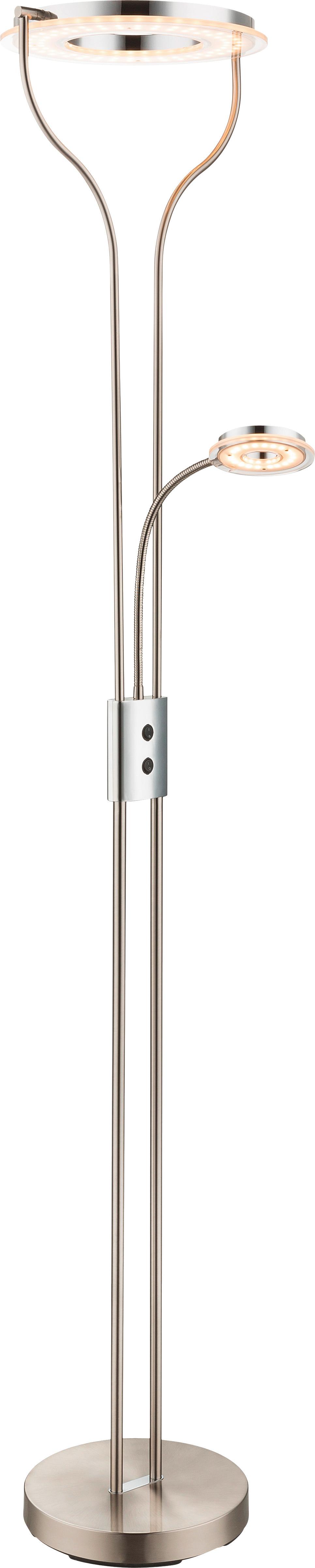 LED-Stehlampe Sandi Chromfarben mit Flexarm