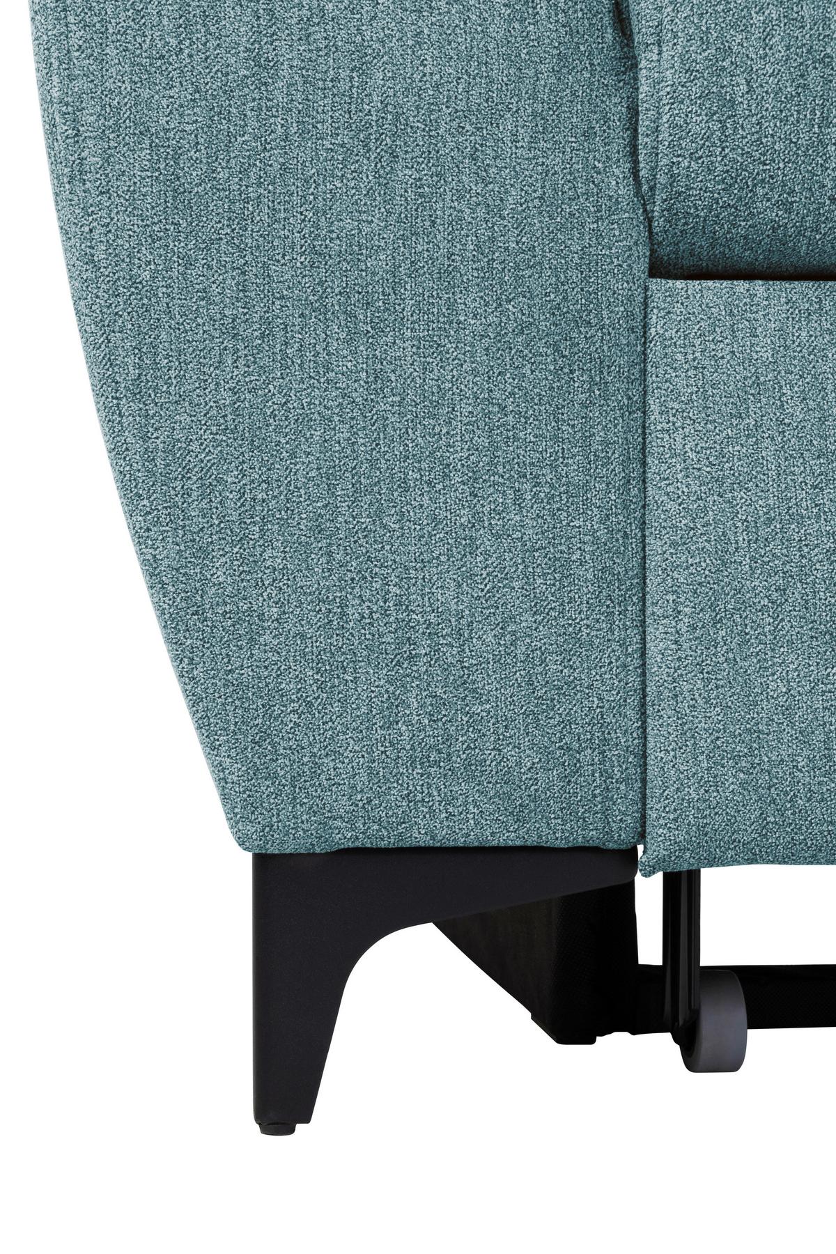 Ecksofa Mit Schlaffunktion & Bettkasten Lapis Petrol - Petrol/Schwarz, KONVENTIONELL, Textil (255/217cm) - MID.YOU