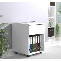Rollcontainer Weiß Dalrosa 39x55x45 Cm - Weiß, MODERN, Holzwerkstoff/Kunststoff (39/55/45cm) - MID.YOU