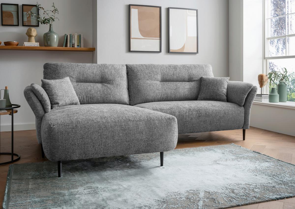 Ecksofa Piatelli Grau S: 269x172 Cm - Schwarz/Grau, MODERN, Textil (269/172cm) - MID.YOU