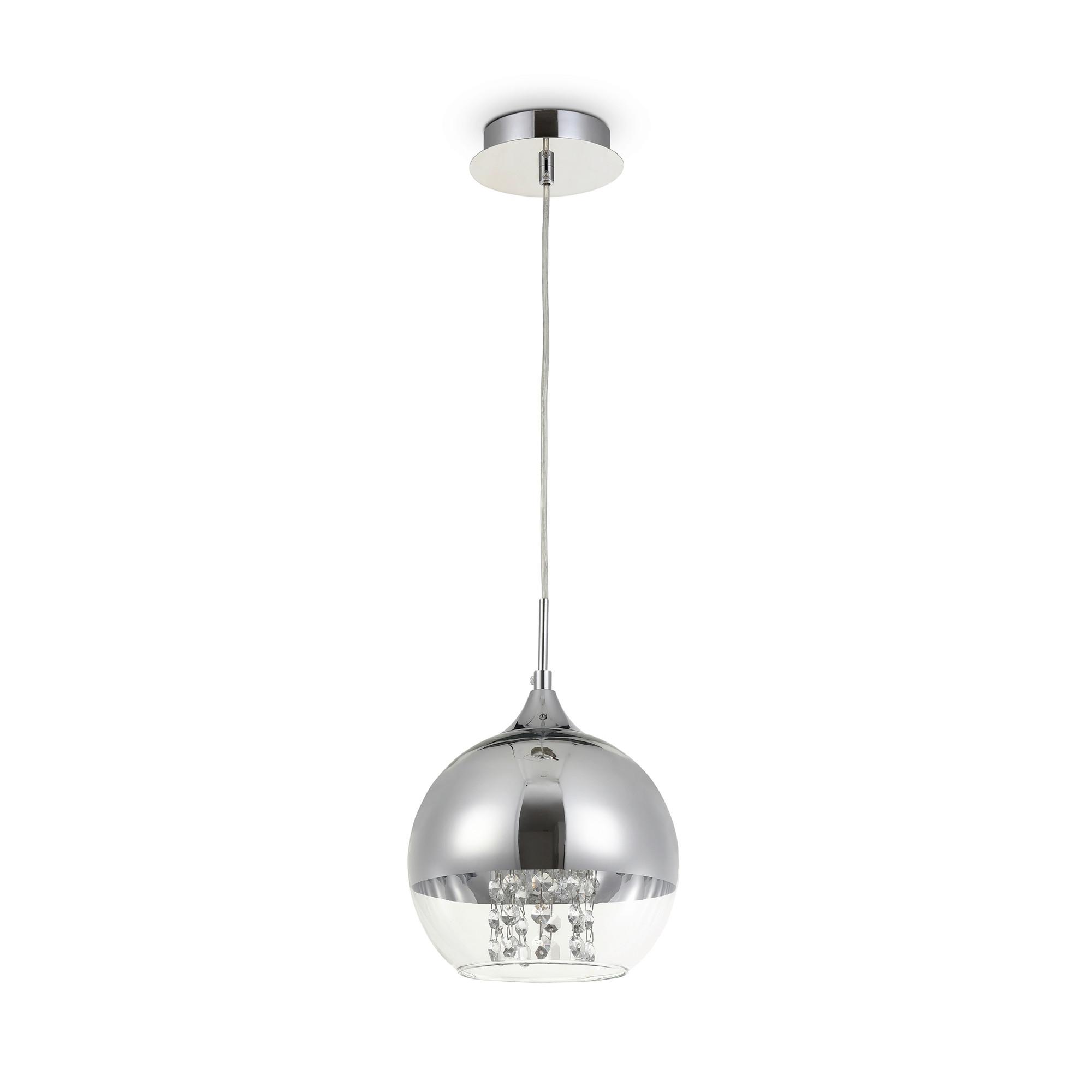 Pendelleuchte Fermi - Transparent/Nickelfarben, Trend, Glas/Metall (20/20/17,5cm) - MAYTONI